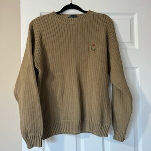 Vintage Chaps Ralph Lauren Tan 100% Cotton Sweater